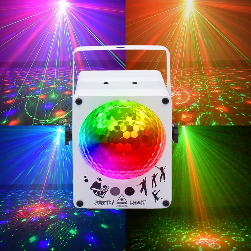 New Magic Ball Laser Light Mini Remote Control Starry Sky Voice Control Stage Light KTV Bar Home Laser Flash Light