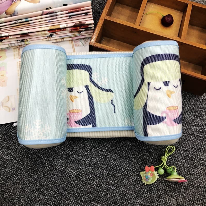 Infant Shaping Xingyunbao Pillow with Ice Silk Pillowcase, Baby Pillow Newborn Anti-Head Flattening Dual-Use Cooling Pillow