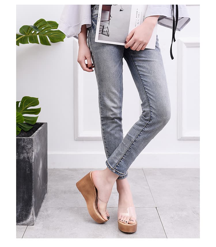 2025 Summer New Versatile Waterproof Platform High Heel Sandals Slippers Korean Fashion Thick Sole Wedge Sandals for Women