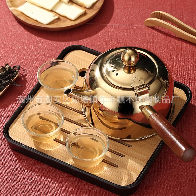 304 New Stainless Steel Teapot for Induction Cooktop, Electric Ceramic Stove, Alcohol Stove, Chaozhou Style Teapot, Side Handle Teapot for Hotel
