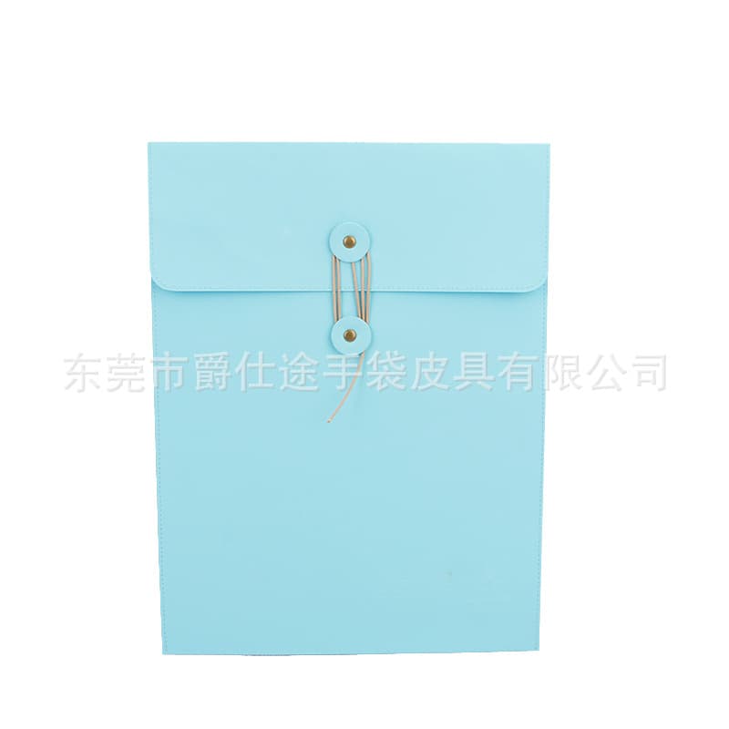 New Business Kraft Paper Envelope Bag, Blue Eco-friendly Kraft Paper Document Bag, Tied Rope File Bag