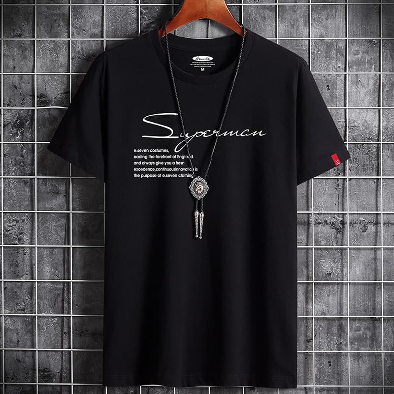 New Summer Men's T-Shirt Korean Style Loose Fit Round Neck Short Sleeve Top For Fashion Trendy Wear