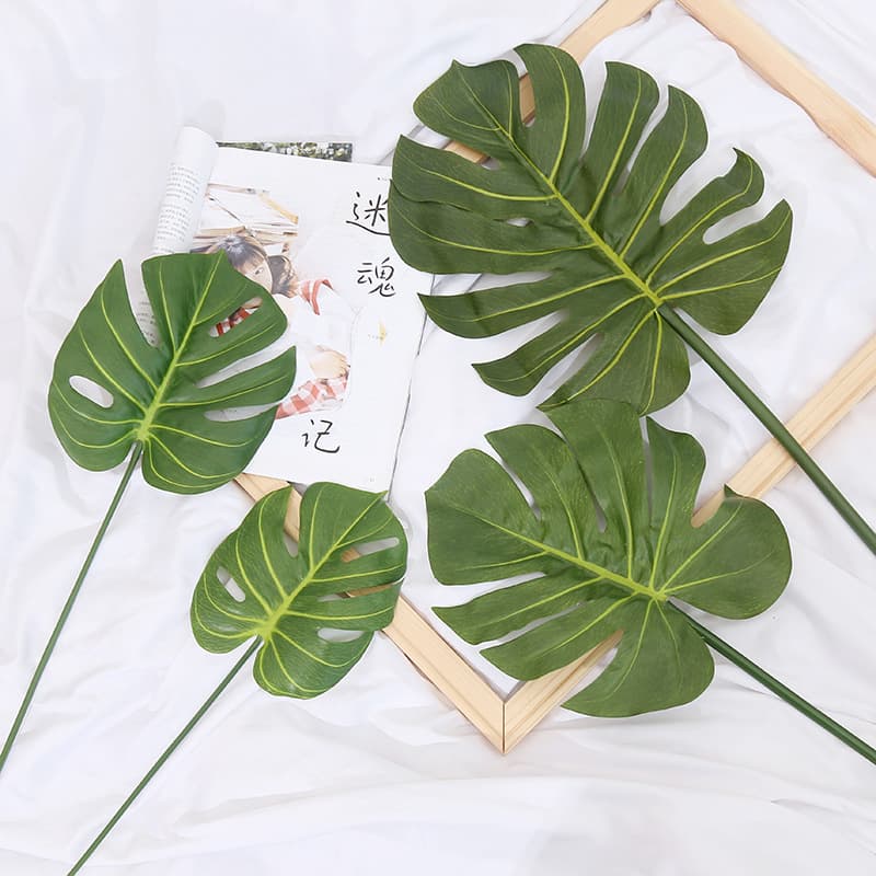 High-end single Monstera leaf, INS Nordic style artificial plant, glued finish, large, thick branches, artificial flower.