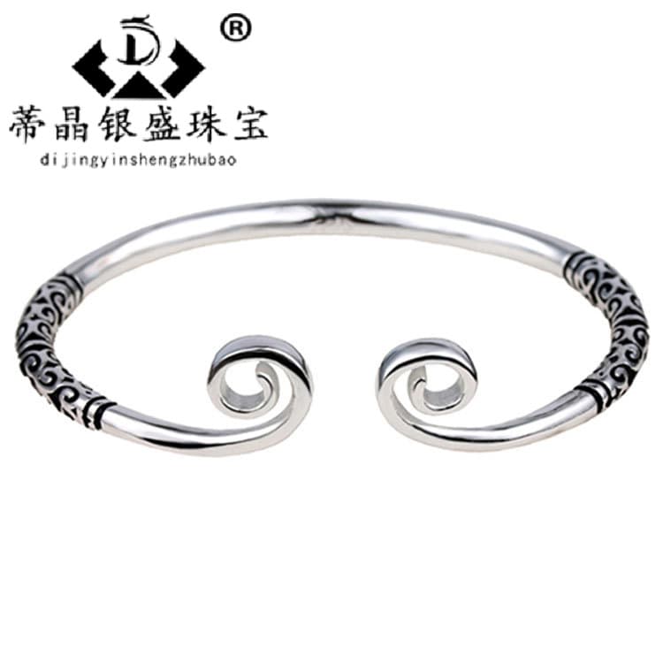 Ruyi Tightening Spell Bracelet Wukong Legend Thai Silver Vintage Bracelet Fashionable Bold Trendy Personality Simple