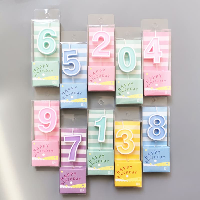 Candy Color Number Candles Birthday Cake Decoration Candles for Kids Baby First Birthday Creative Colored Birthday Candles