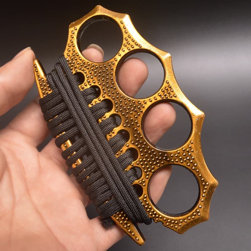Cross-border rope-wrapped hand buckle, tiger ring boxing glove, four-finger tiger bracelet boxing ring, life-saving defense equipment, finger boxing ring