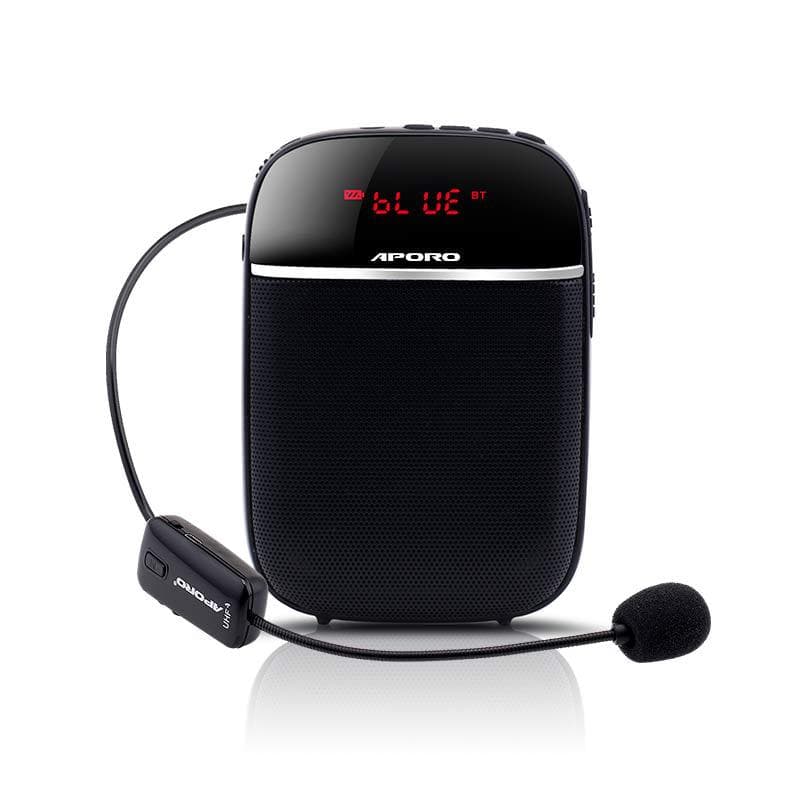 Aporo T2Uhf Bluetooth Wireless Small Loudspeaker Teacher Tour Guide Learning Headset Mini Waist Hanging Speaker Little Bee