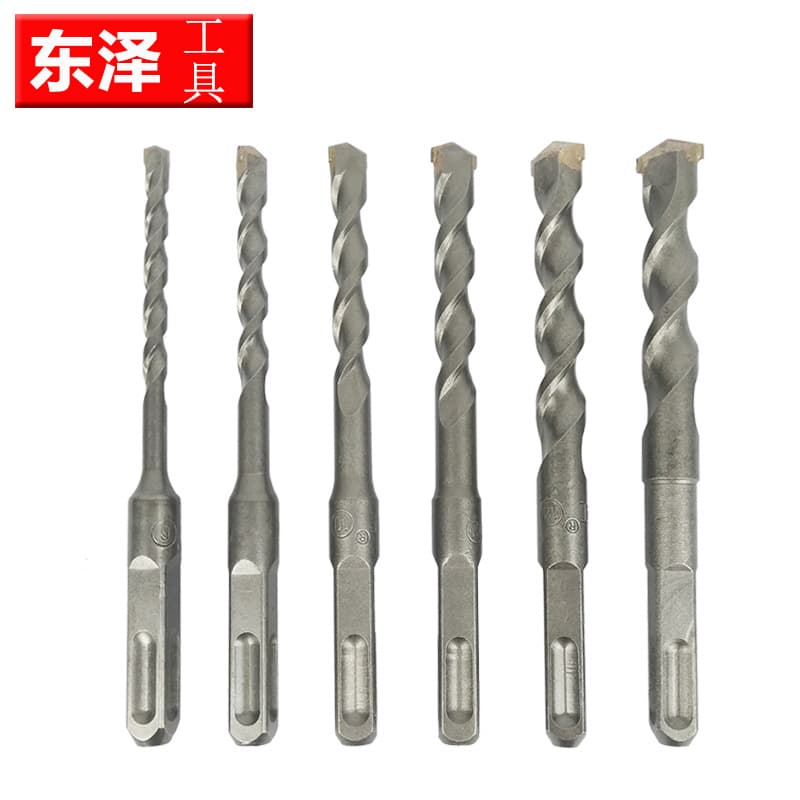 Electric hammer drill bit square shank four-hole alloy concrete through-wall drilling impact wall drilling electric pick