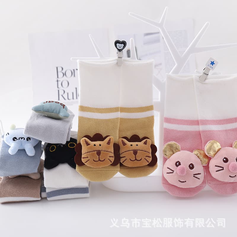 2024 Newborn Baby Mid-Tube Socks Children's Football Socks Panda Long Tube Socks Ins Popular Floor Cotton Short Socks