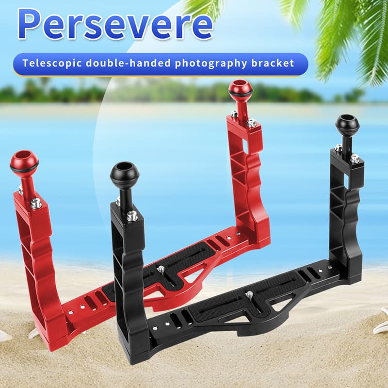 DSLR underwater photography dual-hand stabilizer bracket TG6/5 camera waterproof case deep-sea shooting tray bracket