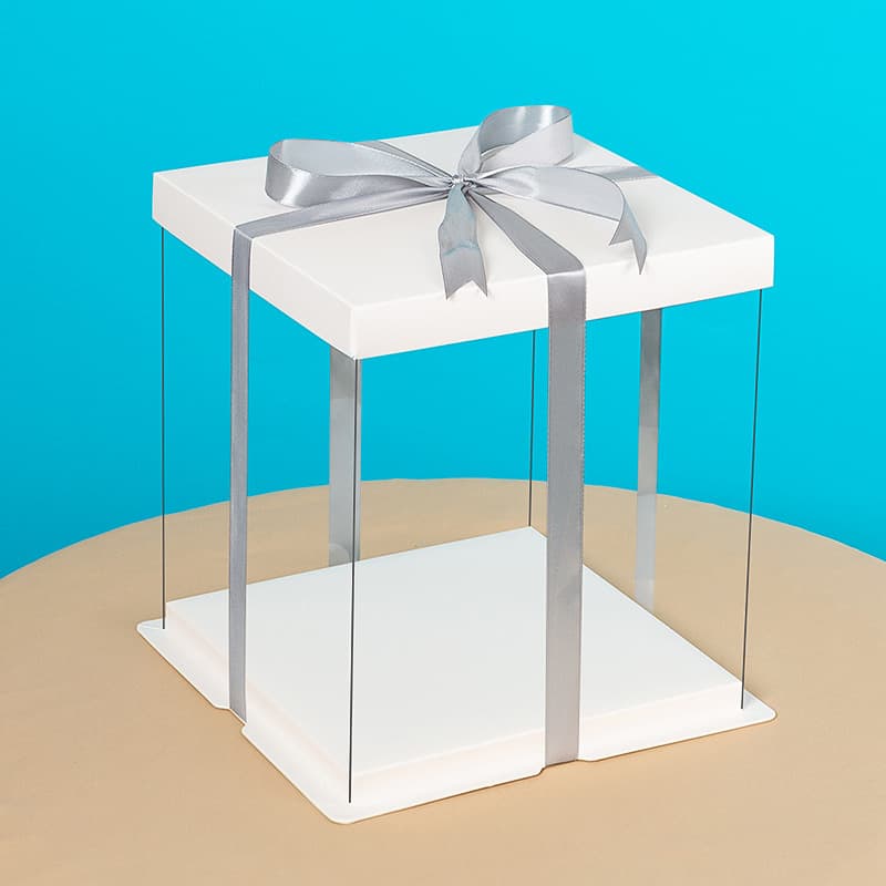 Cake box transparent Barbie single layer double layer micro high pet High mask cake box can add logo wholesale and retail