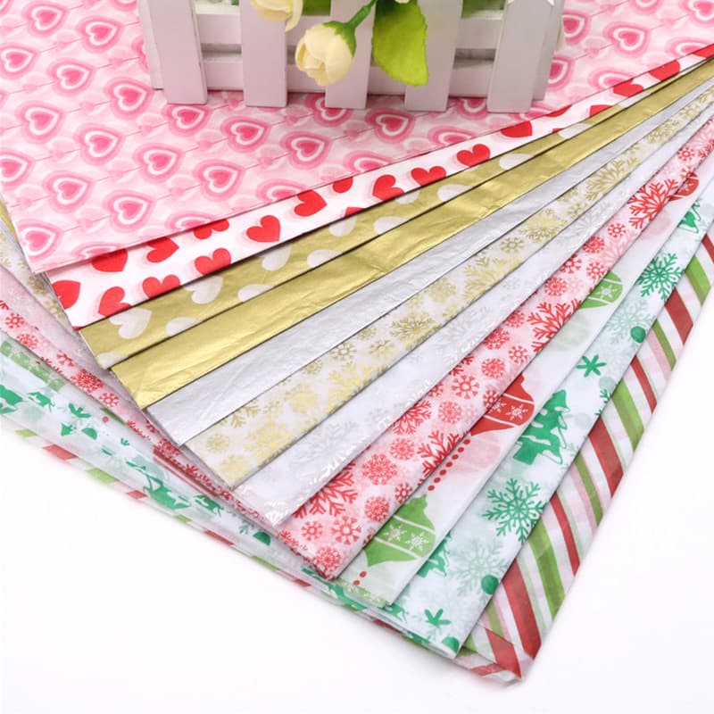 Folding Copy Paper Christmas Thin Page Paper Snow Pear Flower Packaging Paper Gift Diy Material Wholesale Packaging Supplies