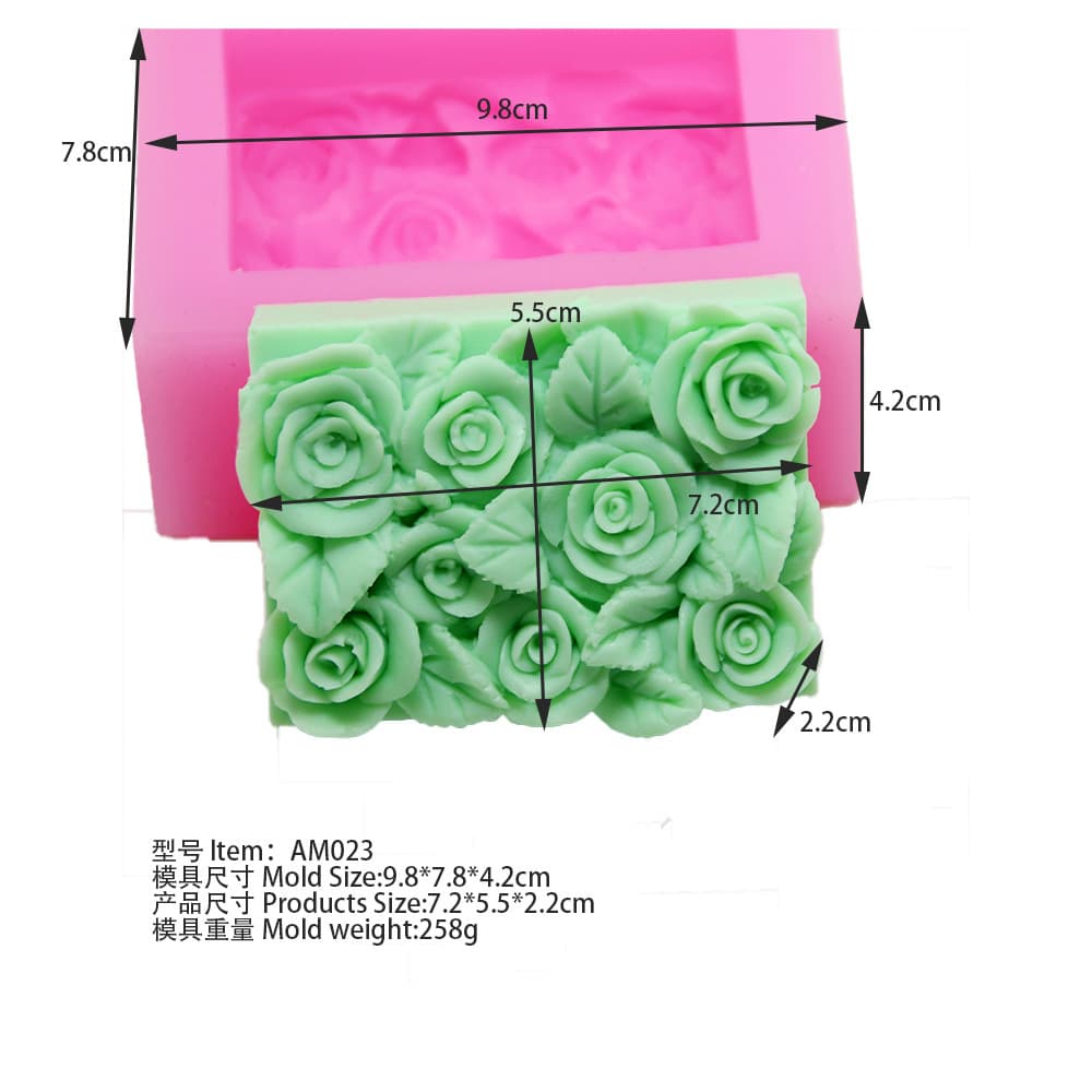 AM023 Rose Soap Soft Silicone Mold Resin Mold Soap Mold Creative Wedding Gift