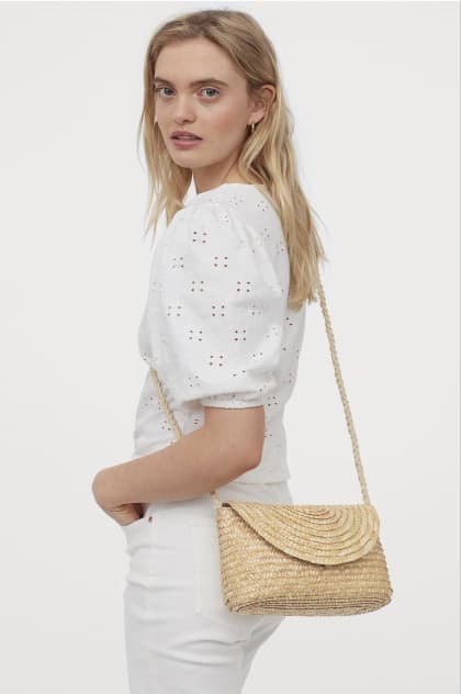 H's new seaside summer beach vacation all-match woven bag retro crossbody bag straw bag shoulder bag