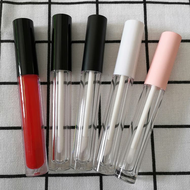 In stock: 3.5ml round eye shadow liquid concealer empty bottle, black lip glaze lip gloss empty tube, cosmetic packaging material DIY