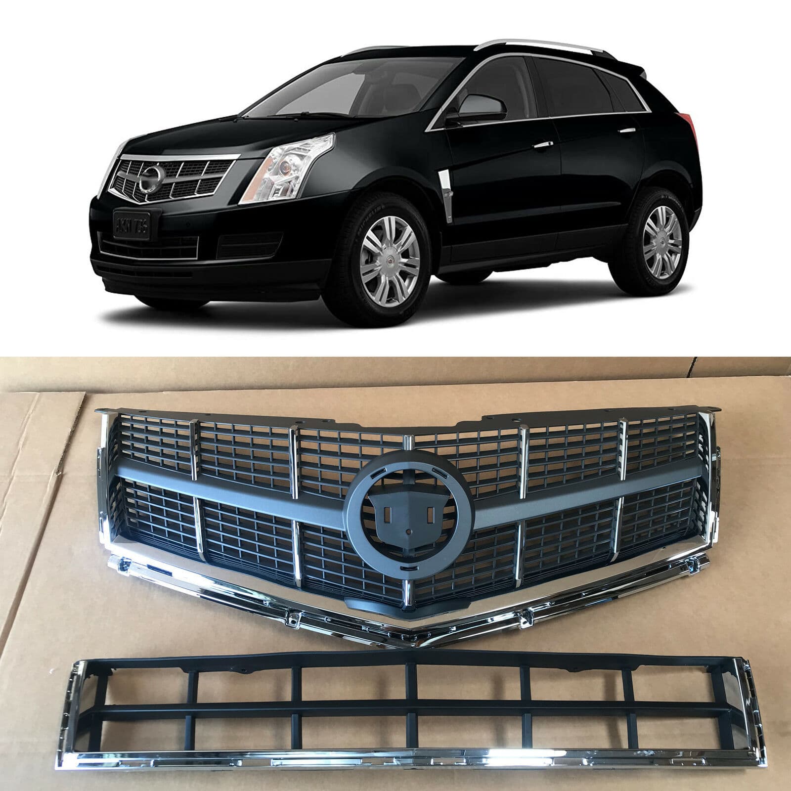 Compatible with Cadillac SRX 09-12 Front Bumper Upper Grille