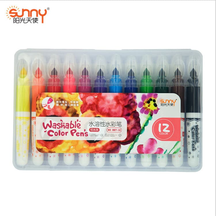 Sunshine Angel 12 colors 24 colors large capacity children's watercolor pen tapered head design thick rod painting graffiti watercolor pen