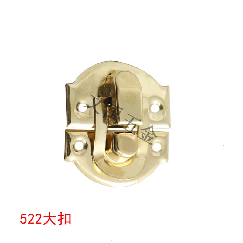Light gold ingot buckle cow head buckle jewelry box buckle brocade box buckle wooden box small buckle accessories display stand iron lock