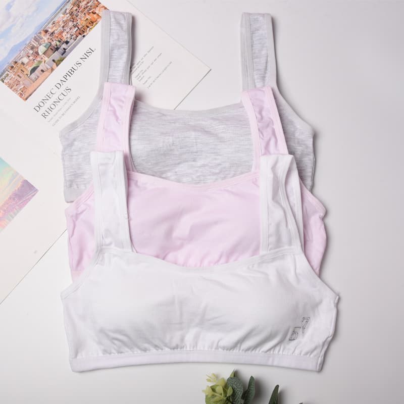 New Wireless Teen Bra Simple Comfortable Breathable Thin Padded Bra for Teenage Girls Development Period