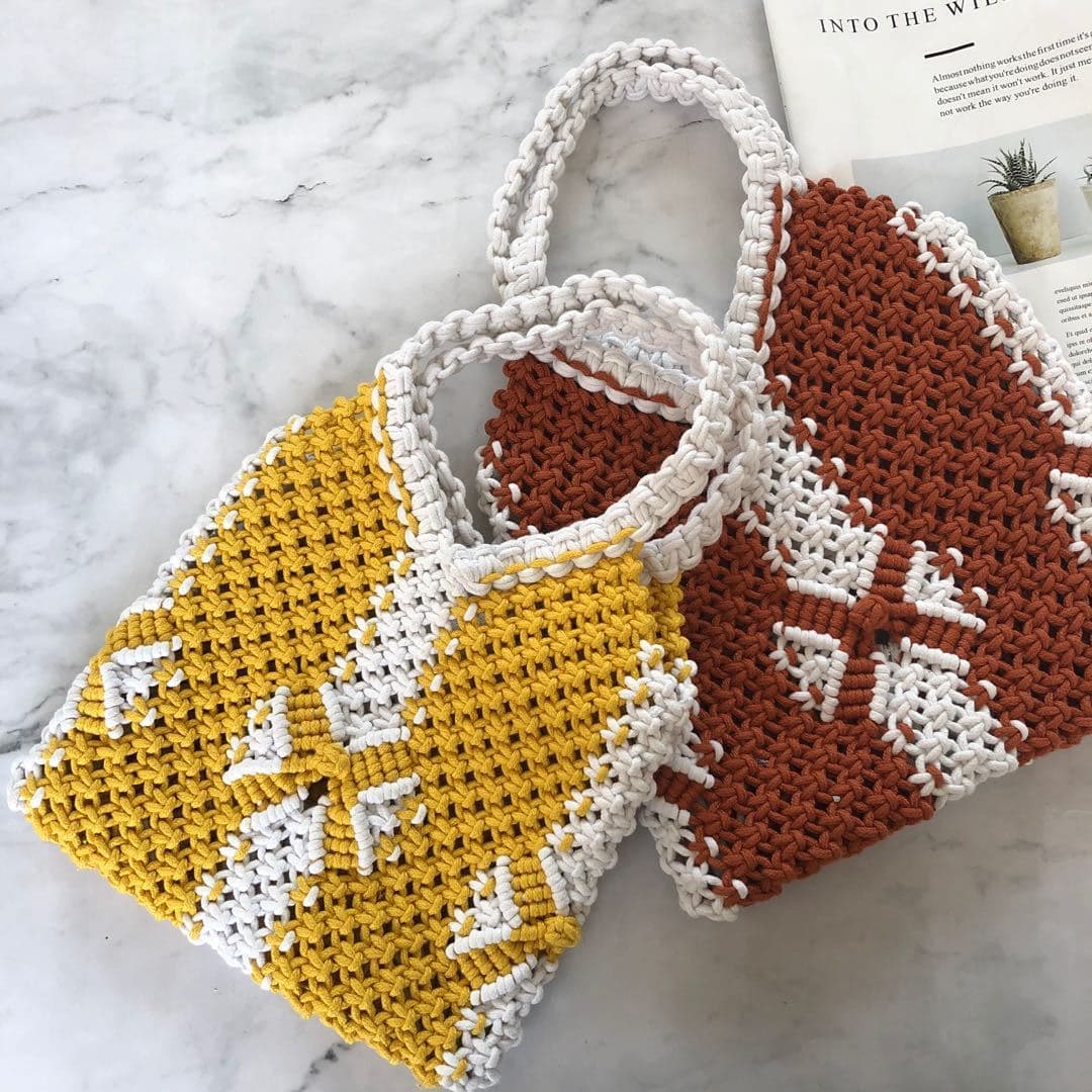 Handbag, Douyin Same Style Hand-Knitted Bag, Fresh New Ins Style Bag