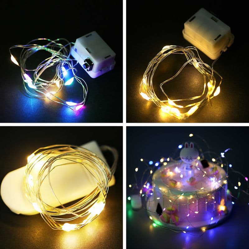 LED Light String Gift Box - Light Night Market Wedding Dress Winding Small Colored Lights, Warm Flowers Bouquet Birthday Cake Decoration Light String