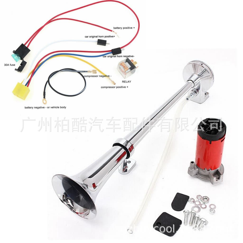 High Quality Single-Tube Car Horn 17 Inch 450mm 12V Air Horn Modification Horn with Relay Wiring Harness