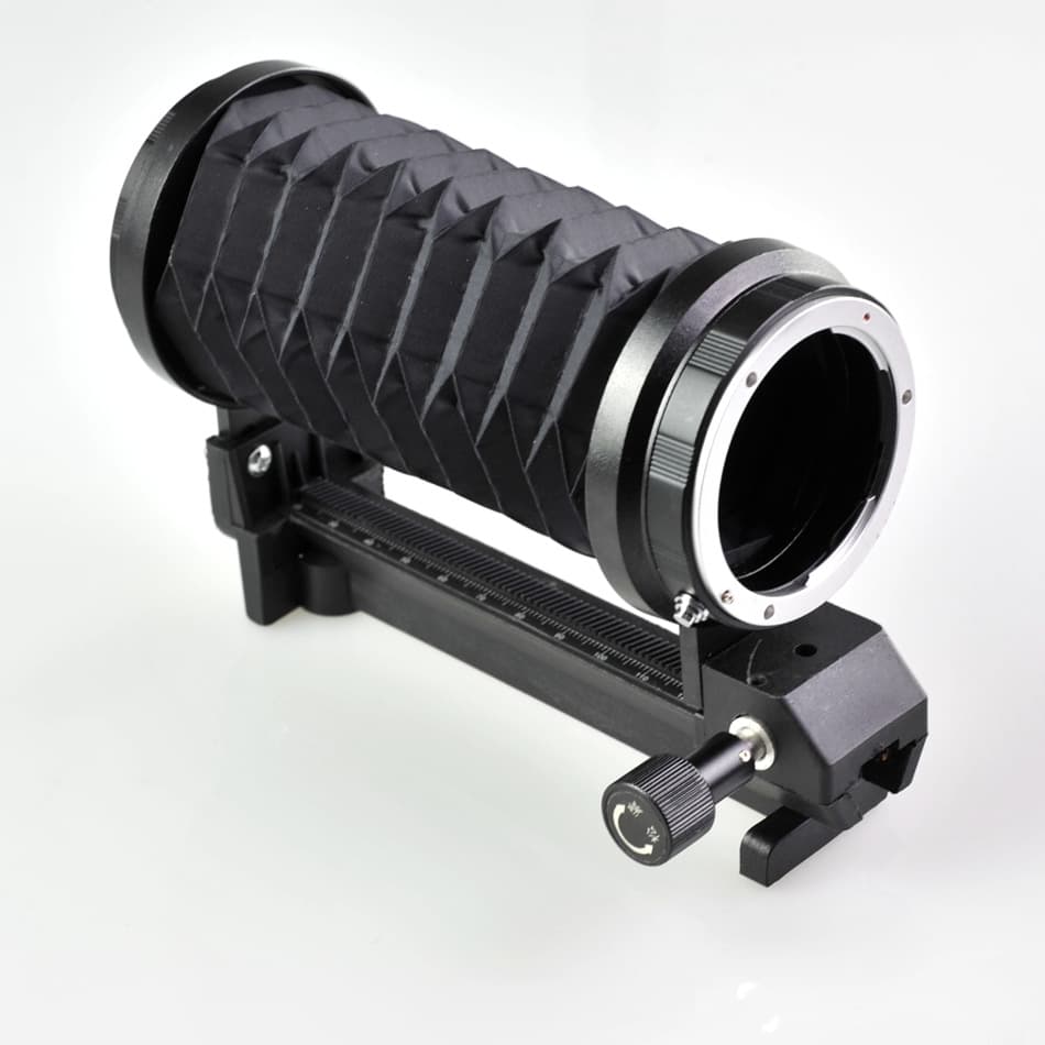 Lü's macro close-up bellows, a single-track close-up bellows suitable for Canon, Nikon, and Sony NEX SLR cameras.
