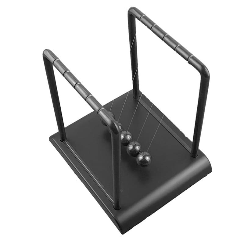 All Black Newton's Cradle Elegant Billiard Newton's Cradle Physics Model Creative Home Desktop Decor Gift