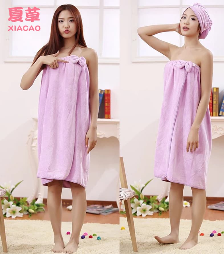 Factory wholesale beauty salon soft absorbent bathrobe bath towel skirt custom sexy wearable adult bath towel women