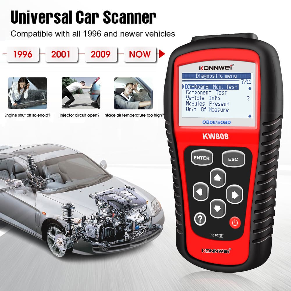 MS509 Same as KW808 OBD2 EOBD Scanner Tool Car Fault Analyzer Diagnostic Scan Tool