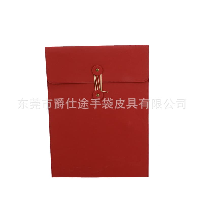 Korean-style eco-friendly kraft paper document bag, red eco-friendly kraft paper file bag, washable kraft paper document bag