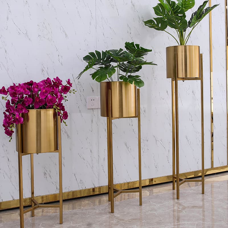 Nordic Manufacturer Floor Vase Stand Hotel Home Soft Furnishings Metal Flower Arrangement Holder Living Room TV Cabinet