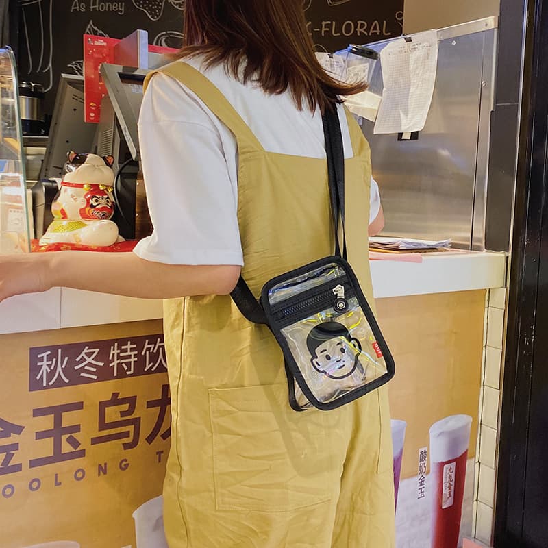 Printed transparent small bag for women, 2020 new trendy shoulder bag, crossbody bag, stylish jelly bag