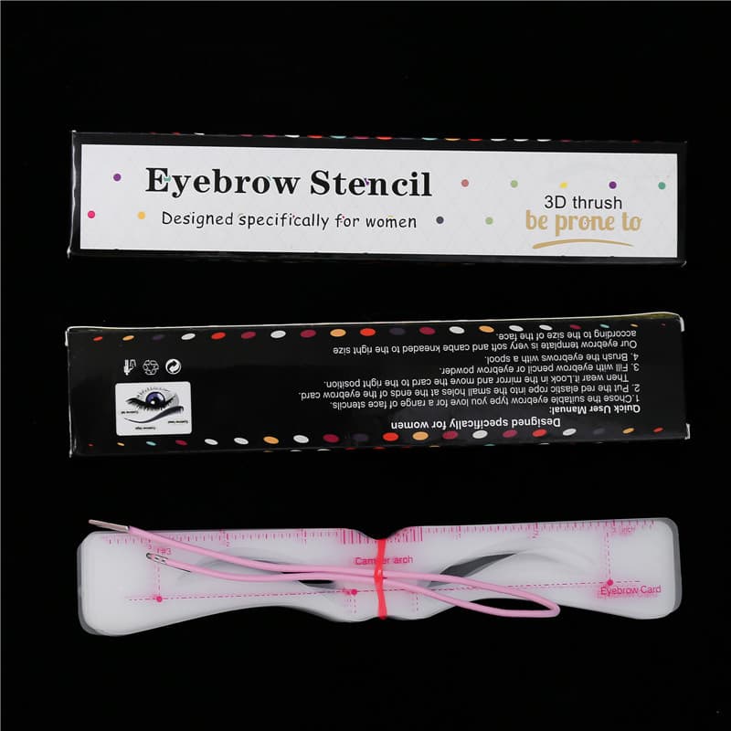 12Pcs New Conjoined Eyebrow Card English Version Thrush Card European and American Eyebrow Card Eyebrow Sticker Carton