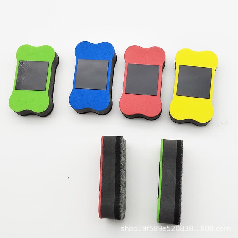 Wholesale EVA eraser, felt flannel with magnetic whiteboard eraser, small magnetic blackboard eraser, whiteboard eraser manufacturer