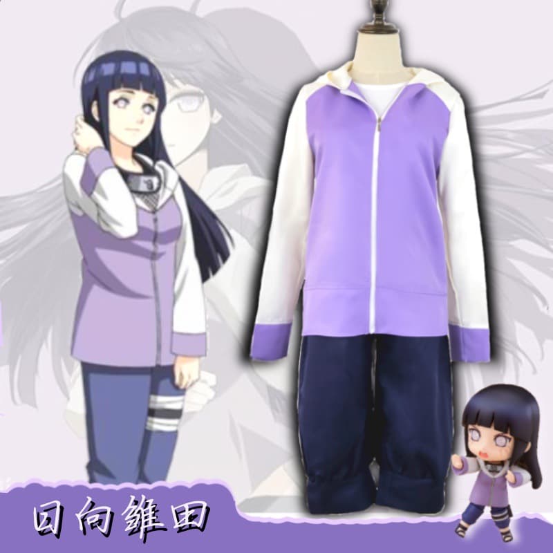 Naruto Shippuden Cosplay Female Hinata Hyuga Costume Role-Playing Outfit Women's Set