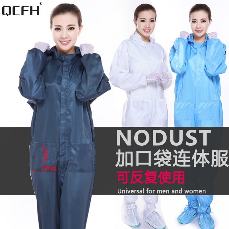 Full-body Cleanroom Suits with Pockets, Static-resistant Clothing with Hoods, Spray Painting Protective Isolation Dust-proof Workwear for Men and Women