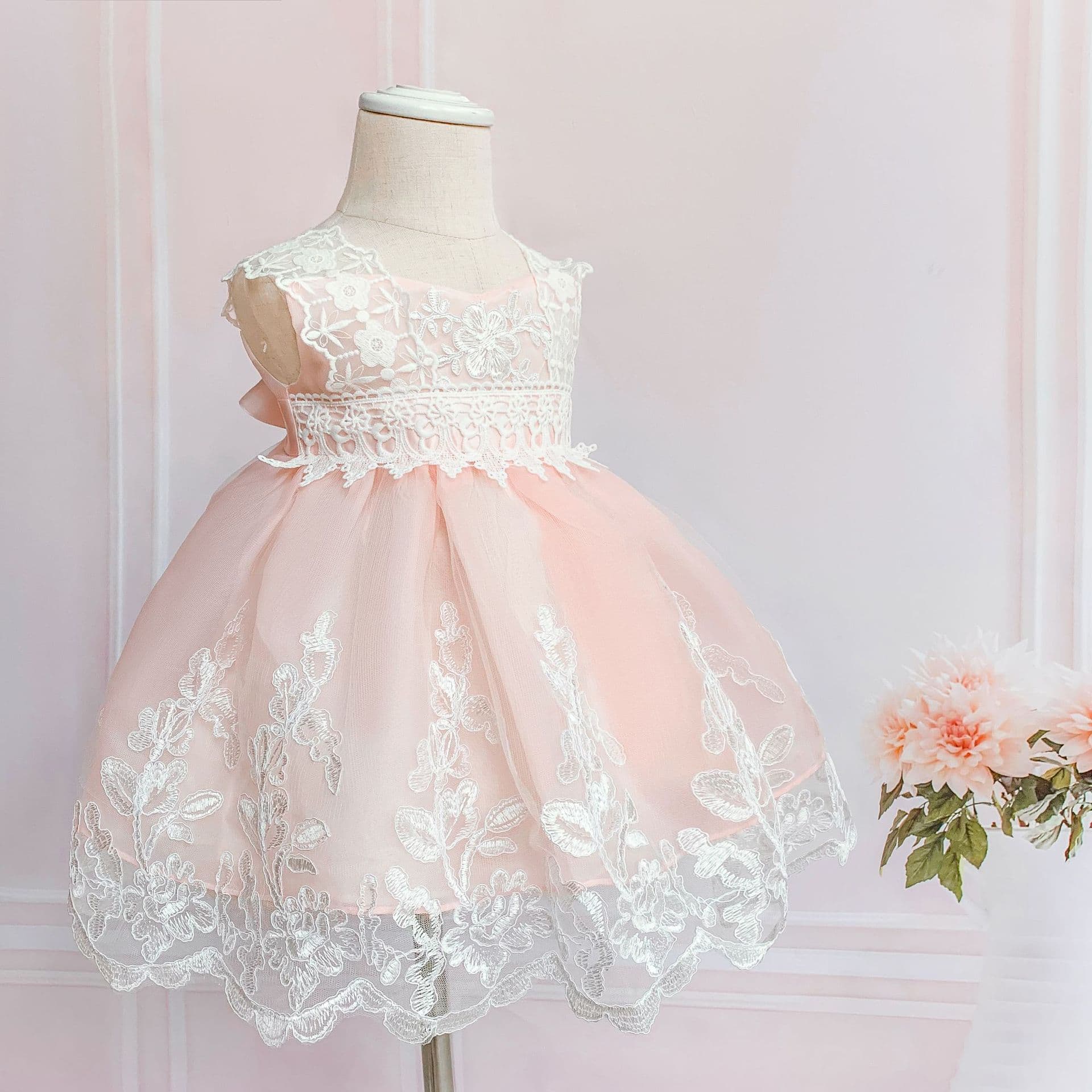New Arrival Baby Girl Princess Dress Pink Baby 100-Day Birthday Princess Gown 0-2 Years