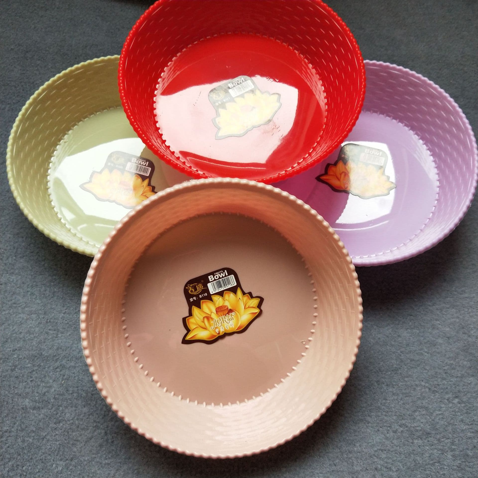 Plastic Fruit Tray Colorful Plastic Candy Tray Round Fruit Tray Snack Tray 1 Yuan Source 2 Yuan Wholesale