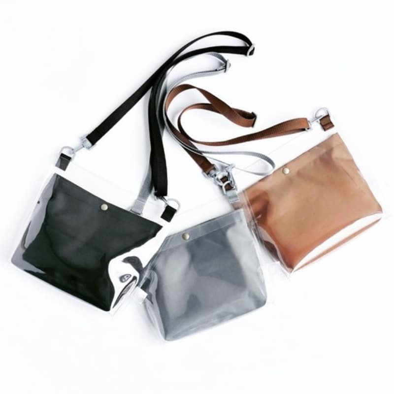 Ins Korean-style versatile PVC translucent shoulder crossbody bag, high school girls' shopping jelly phone bag, customizable