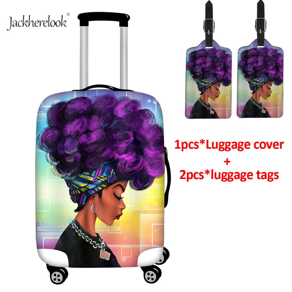 Custom Back-to-School Season Luggage Tag Suitcase Set with Two-Piece African Girl Design