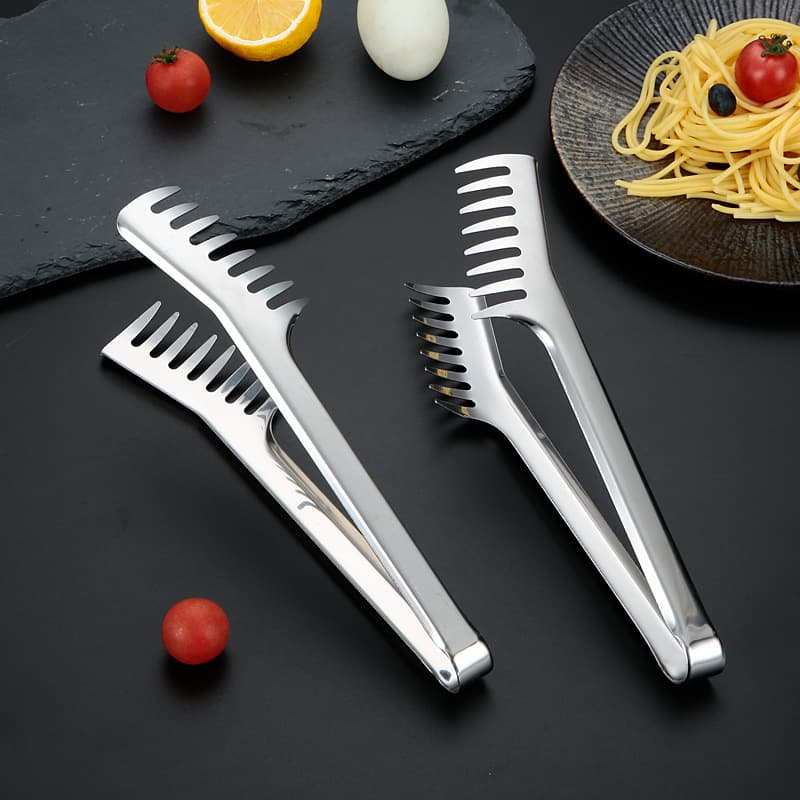 Stainless Steel Bread Tongs Food Tongs Barbecue Spaghetti Comb-shaped Kitchen Tools Food Clamp Amazon