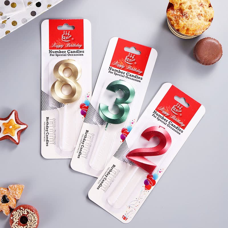 5CM high Sydney Opera House shell gold number candle birthday cake candle blister packaging
