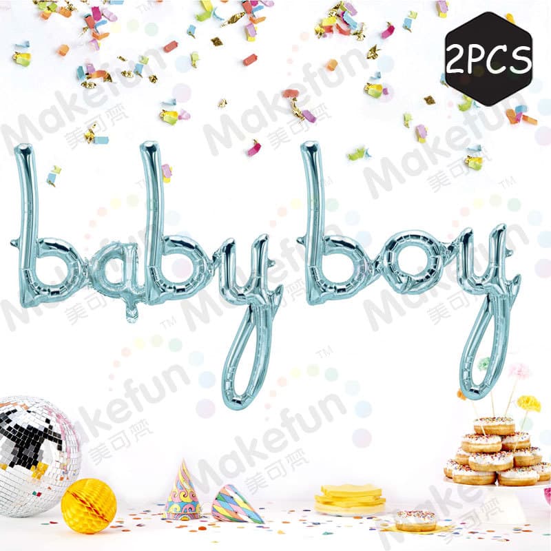 Wholesale baby one-piece babyboygirl blue rose gold children's birthday party aluminum film balloons hardcover