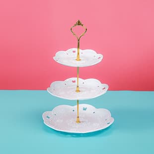 Nordic Plastic Light Luxury Style Three-Tier Fruit Tray Living Room Home Candy Tray Cake Holder Dessert Stand Dessert Table