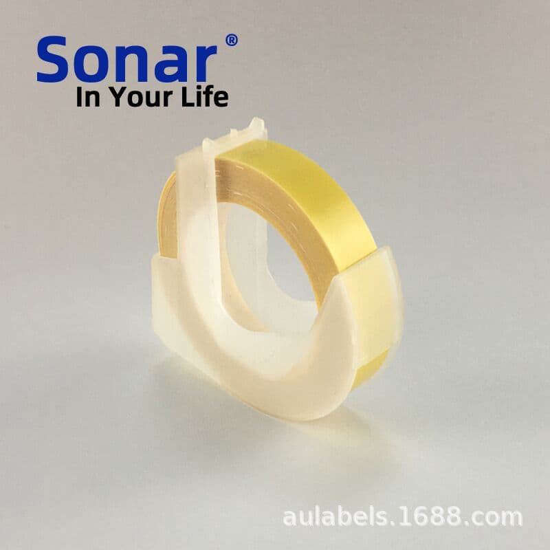 3D Manual Embossing Printer 6mm Gold on White Label Tape Compatible with MOTEX Embossed Label Maker DYMO