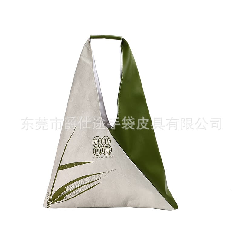 Dongguan Manufacturer Customized Dupont Paper Handbag, Eco-friendly Waterproof PU Shopping Bag, Creative Patchwork Handbag