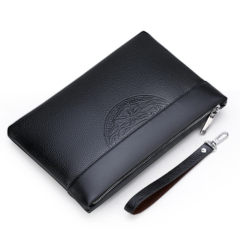 Hickason men's handbag 2020 new trendy men's business large-capacity soft leather envelope bag
