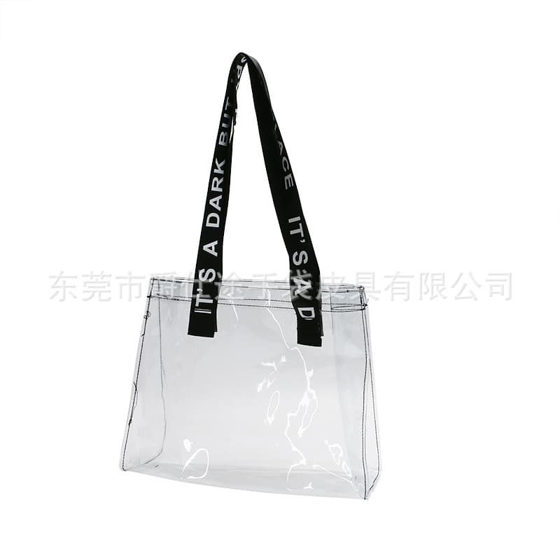 New Creative Transparent PVC Handbag Minimalist Eco-Friendly PVC Shoulder Bag Large Capacity PVC Storage Bag