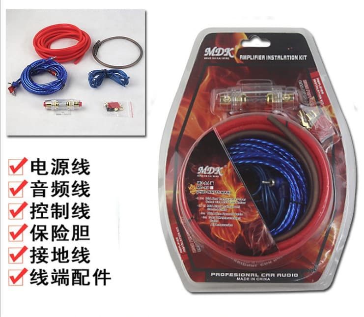 4 square millimeter car audio amplifier subwoofer wiring kit, car modification power cable, speaker wire, audio cable.